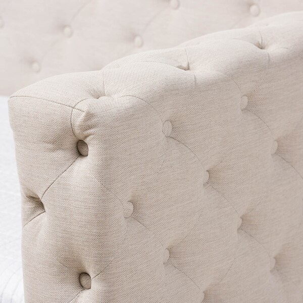 Baxton Studio Janie Light Beige Upholstered Daybed With Trundle - 144-8109
