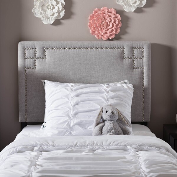 Baxton Studio Geneva Modern Grayish Beige Upholstered Twin Size Headboard - 125-6987