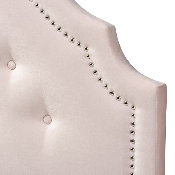 Baxton Studio Cora Light Pink Velvet Upholstered Twin Size Headboard - 154-9317