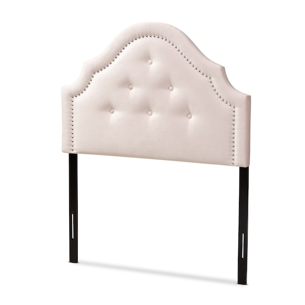 Baxton Studio Cora Light Pink Velvet Upholstered Twin Size Headboard - 154-9317