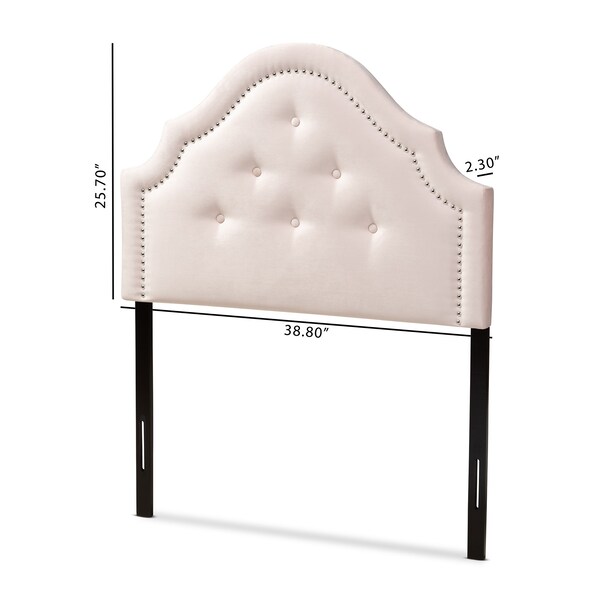 Baxton Studio Cora Light Pink Velvet Upholstered Twin Size Headboard - 154-9317