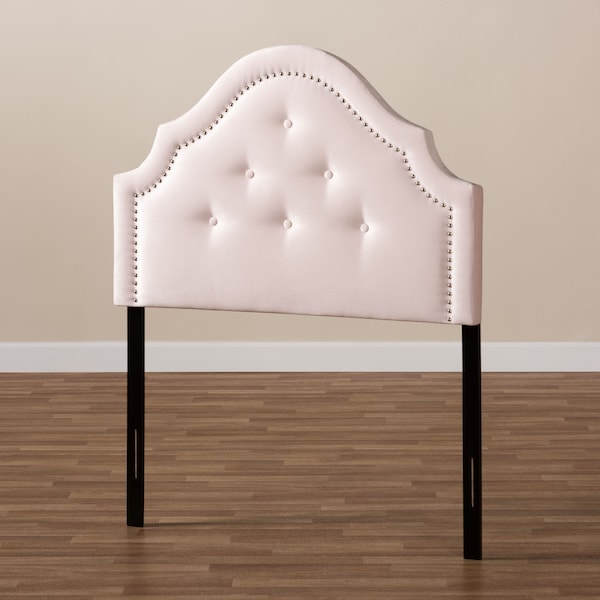 Baxton Studio Cora Light Pink Velvet Upholstered Twin Size Headboard - 154-9317
