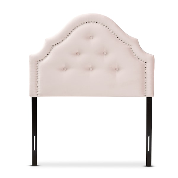 Baxton Studio Cora Light Pink Velvet Upholstered Twin Size Headboard - 154-9317
