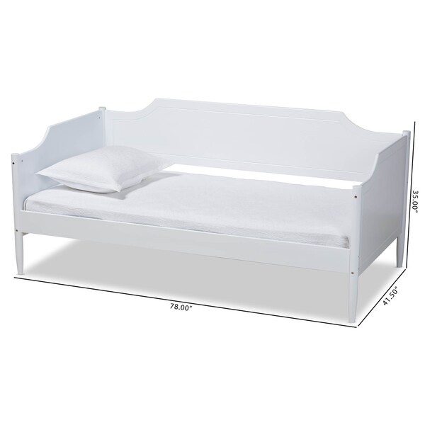 Baxton Studio Alya White Finished Wood Twin Size Daybed - 168-10830