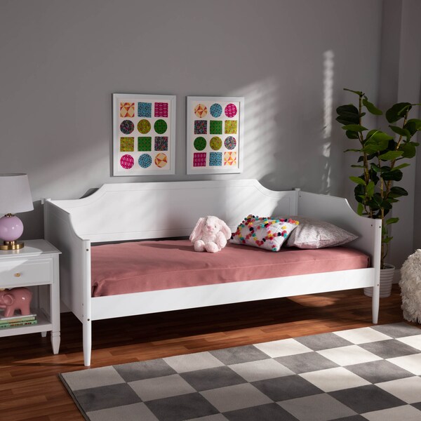Baxton Studio Alya White Finished Wood Twin Size Daybed - 168-10830