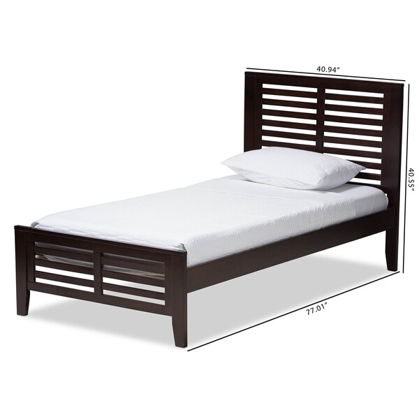 Baxton Studio Sedona Modern Dark Brown-Finished Wood Twin Platform Bed - 143-7872