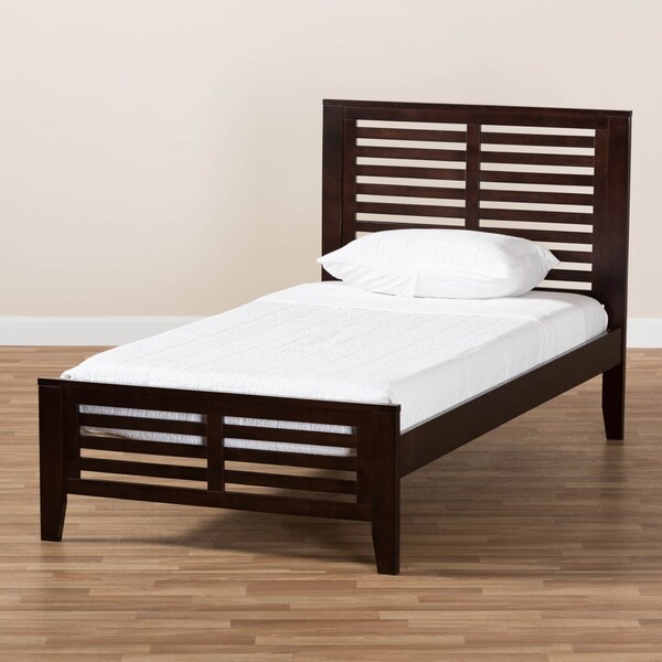 Baxton Studio Sedona Modern Dark Brown-Finished Wood Twin Platform Bed - 143-7872
