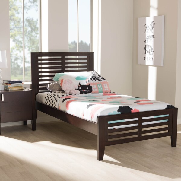 Baxton Studio Sedona Modern Dark Brown-Finished Wood Twin Platform Bed - 143-7872