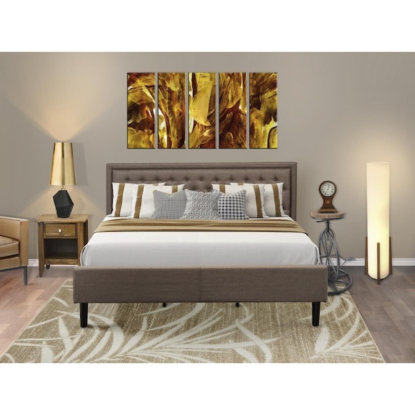East West Furniture 2 Piece Kendall King Size Bedroom Set - Black - KD18K-1GA08