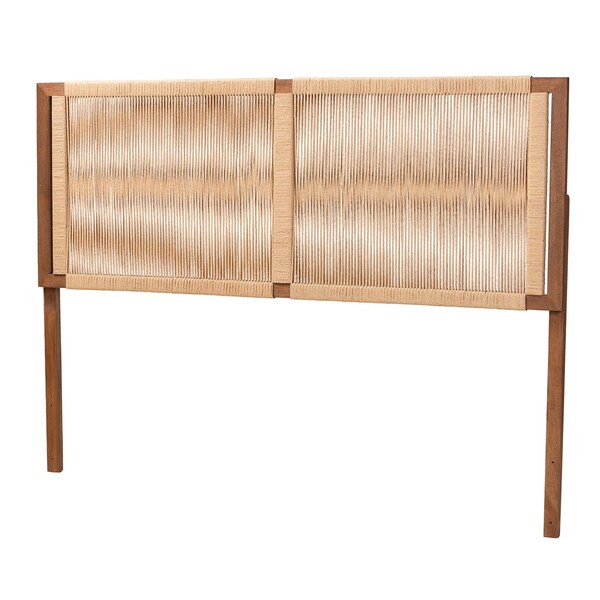 Bali & Pari Holitz Modern Bohemian Walnut Brown Finished Bayur Wood Queen Size Headboard - 236-13340-ZORO