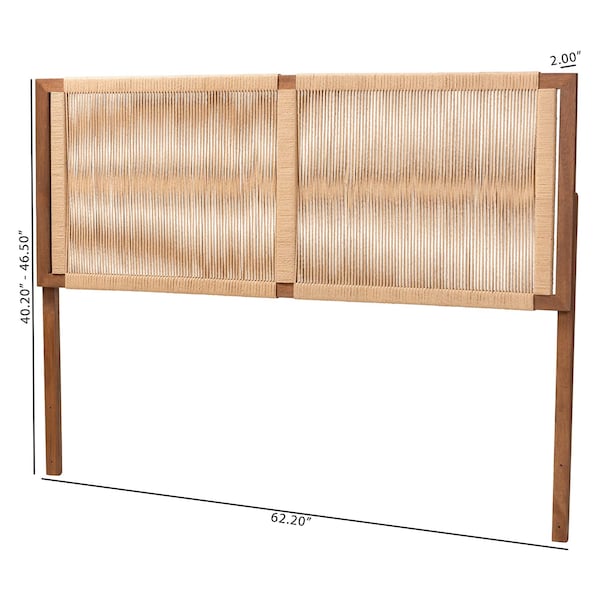 Bali & Pari Holitz Modern Bohemian Walnut Brown Finished Bayur Wood Queen Size Headboard - 236-13340-ZORO