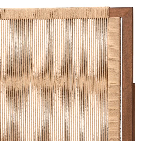 Bali & Pari Holitz Modern Bohemian Walnut Brown Finished Bayur Wood Queen Size Headboard - 236-13340-ZORO