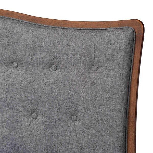 Baxton Studio Elitia Classic and Traditional Grey Fabric and Walnut Brown Finished Wood Queen Size Platform Bed - 237-12640-11888-ZORO