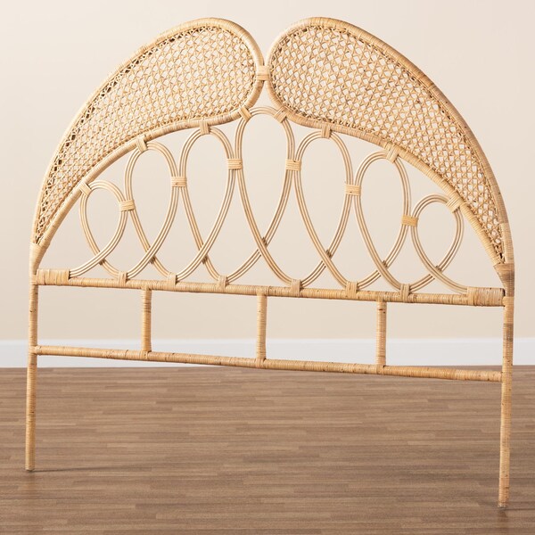 Baxton Studio Onika Modern Bohemian Natural Brown Rattan Queen Size Standalone Headboard - 232-13226-ZORO