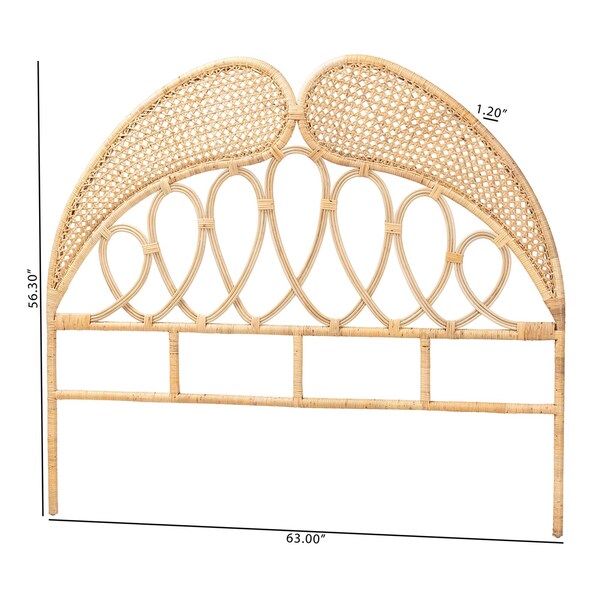 Baxton Studio Onika Modern Bohemian Natural Brown Rattan Queen Size Standalone Headboard - 232-13226-ZORO
