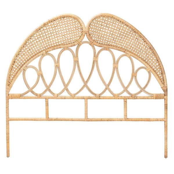 Baxton Studio Onika Modern Bohemian Natural Brown Rattan Queen Size Standalone Headboard - 232-13226-ZORO