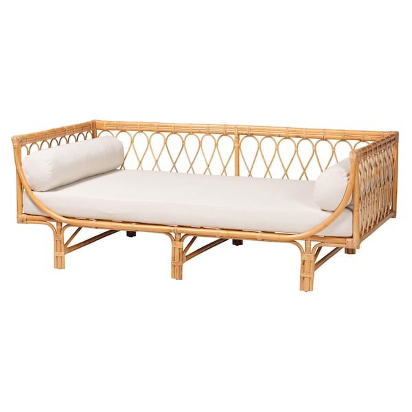 Bali & Pari Davida Modern Bohemian Natural Brown Rattan Daybed - 241-13406-ZORO