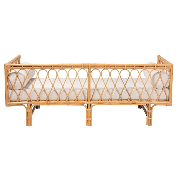 Bali & Pari Davida Modern Bohemian Natural Brown Rattan Daybed - 241-13406-ZORO