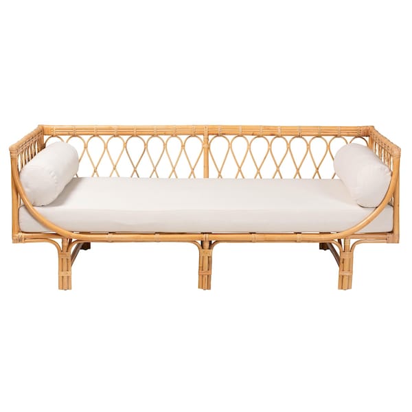 Bali & Pari Davida Modern Bohemian Natural Brown Rattan Daybed - 241-13406-ZORO