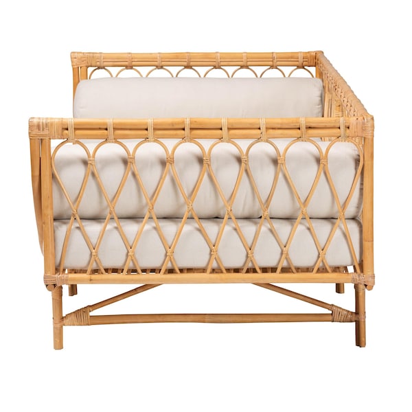 Bali & Pari Davida Modern Bohemian Natural Brown Rattan Daybed - 241-13406-ZORO