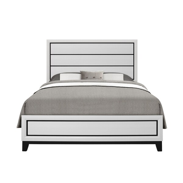 Global Furniture Usa Rustic Transitional Foil Kate White King Bed - 3005