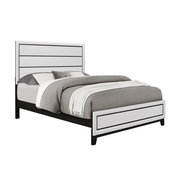 Global Furniture Usa Rustic Transitional Foil Kate White King Bed - 3005