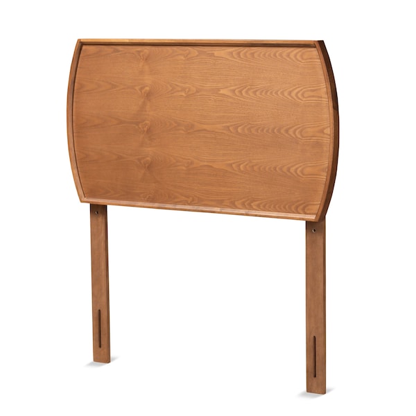 Baxton Studio Laurien Mid-Century Modern Ash Walnut Finished Wood Twin Size Headboard - 181-11112-ZORO