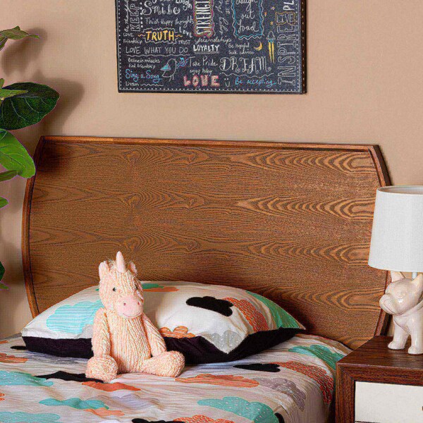 Baxton Studio Laurien Mid-Century Modern Ash Walnut Finished Wood Twin Size Headboard - 181-11112-ZORO