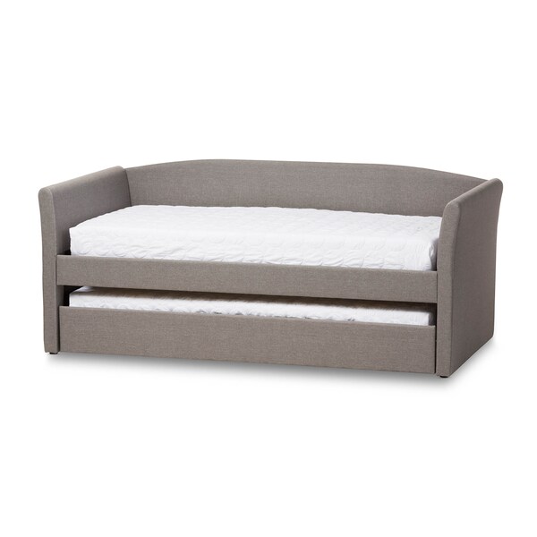 Baxton Studio Camino Modern Grey Upholstered Daybed with Guest Trundle Bed - 131-7309