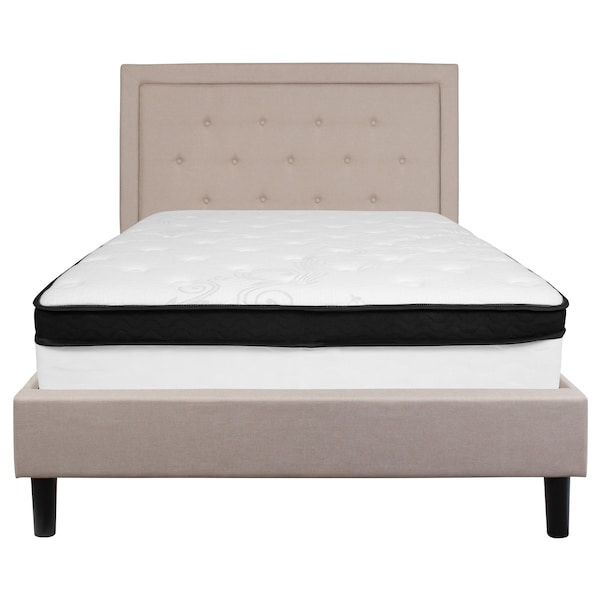 Flash Furniture Full Platform Bed Set, Beige - SL-BMF-18-GG