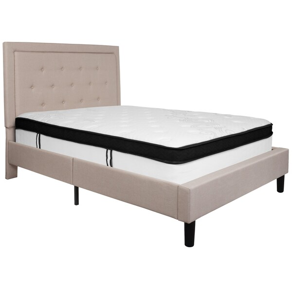 Flash Furniture Full Platform Bed Set, Beige - SL-BMF-18-GG