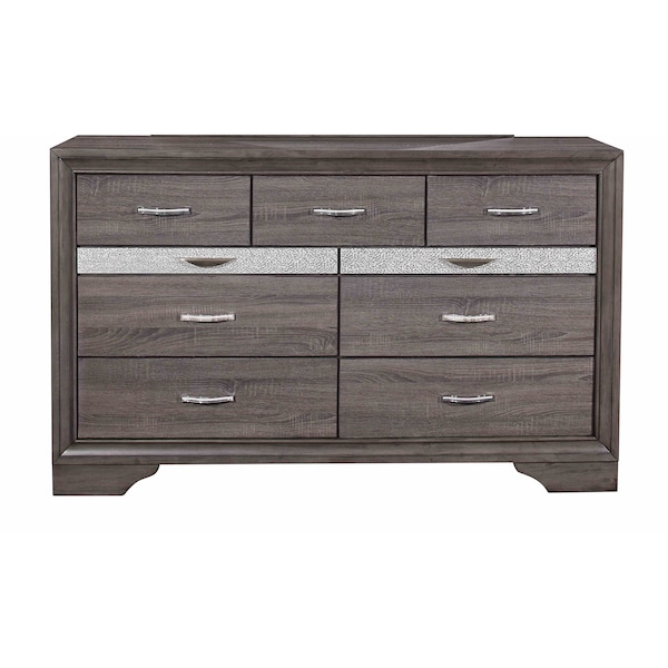 Global Furniture Usa Traditional Glam Melamine Seville Grey Full Bed Group - 2887