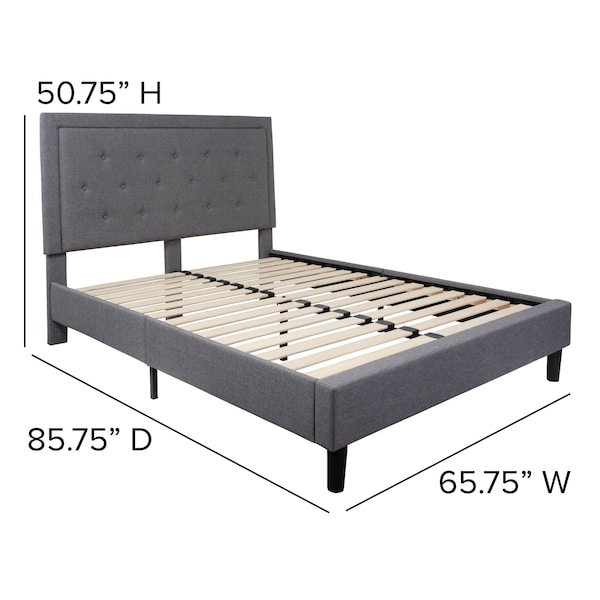 Flash Furniture Roxbury Queen Platform Bed, Light Gray - SL-BK5-Q-LG-GG