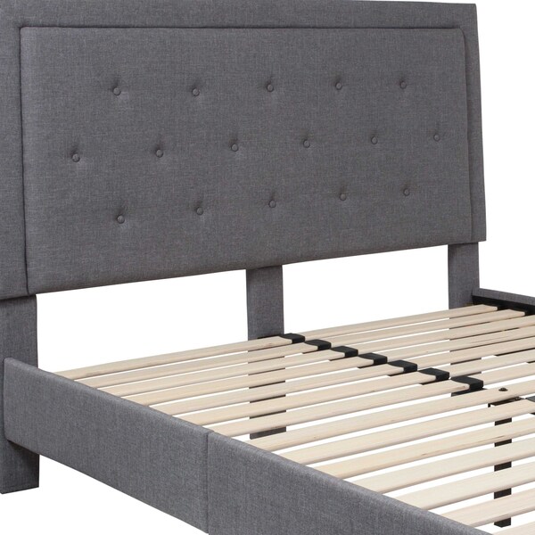 Flash Furniture Roxbury Queen Platform Bed, Light Gray - SL-BK5-Q-LG-GG