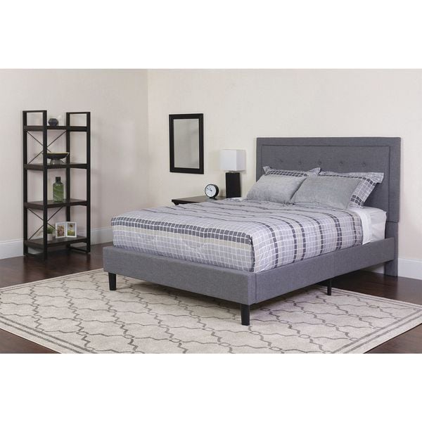 Flash Furniture Roxbury Queen Platform Bed, Light Gray - SL-BK5-Q-LG-GG