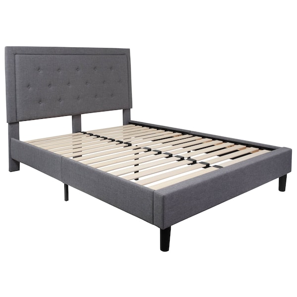 Flash Furniture Roxbury Queen Platform Bed, Light Gray - SL-BK5-Q-LG-GG