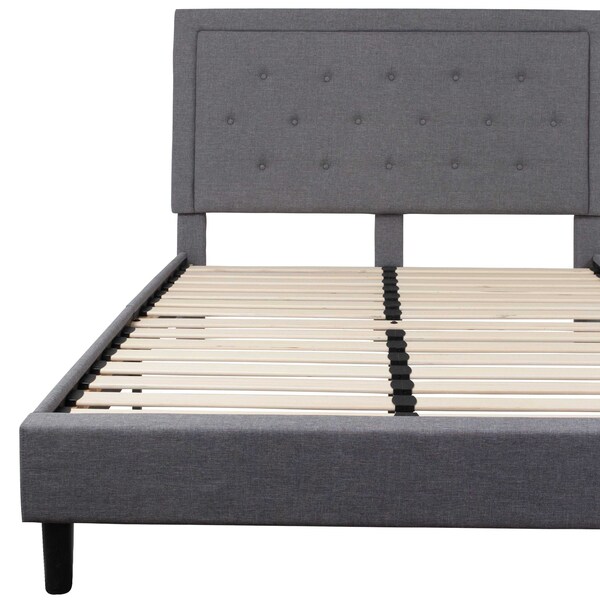 Flash Furniture Roxbury Queen Platform Bed, Light Gray - SL-BK5-Q-LG-GG