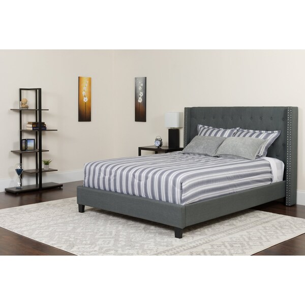 Flash Furniture Platform Bed Set, Riverdale, Full, Dark Gry - HG-BM-46-GG