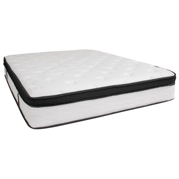 Flash Furniture Queen Platform Bed Frame and 12" Mattress Set - XU-BD10001-12MFM-Q-GG