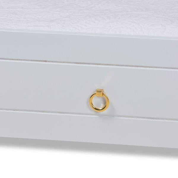 Baxton Studio Alya Traditional Farmhouse White Finished Wood Twin Size Trundle - 168-10831