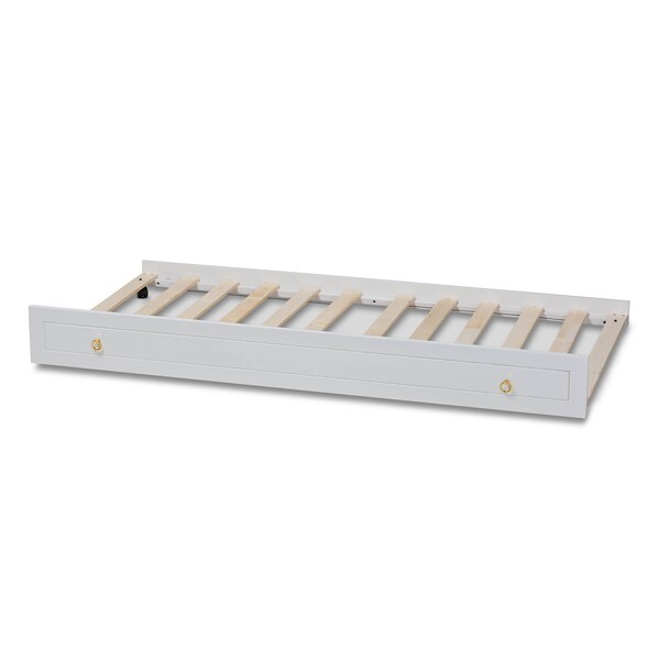 Baxton Studio Alya Traditional Farmhouse White Finished Wood Twin Size Trundle - 168-10831
