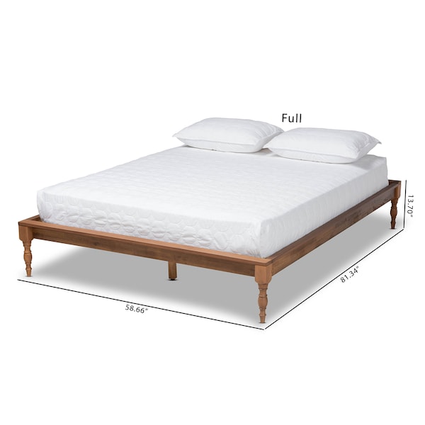 Baxton Studio Romy VAsh Walnut Finished Full Size Wood Bed Frame - 159-9818