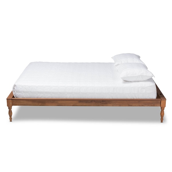 Baxton Studio Romy VAsh Walnut Finished Full Size Wood Bed Frame - 159-9818