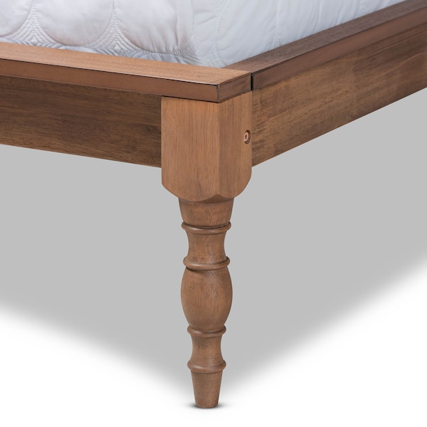 Baxton Studio Romy VAsh Walnut Finished Full Size Wood Bed Frame - 159-9818