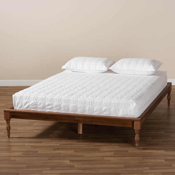 Baxton Studio Romy VAsh Walnut Finished Full Size Wood Bed Frame - 159-9818