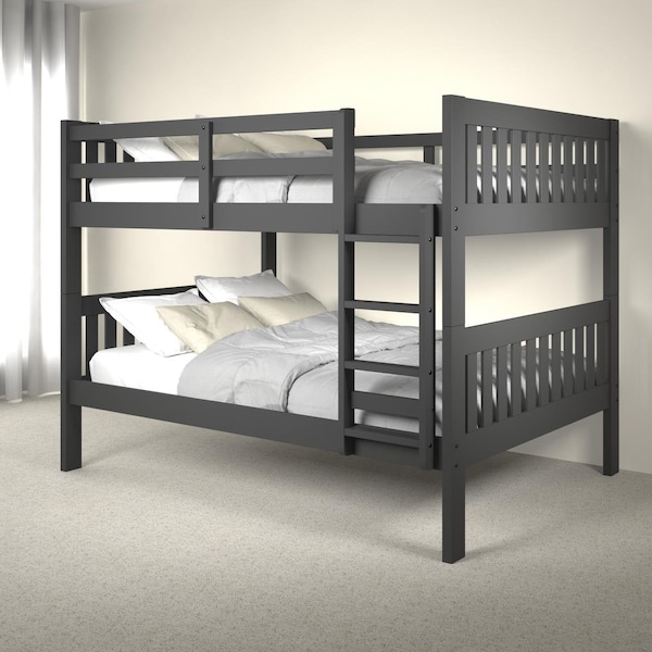 Kd Gabinetes PD-1015-3FFDG Full Over Mission Bunk Bed, Dark Grey - KD2474131