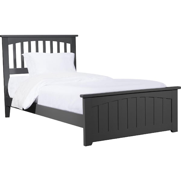 Atlantic Furniture Mission Twin Extra Large Traditional Bed with Matching Foot Board - Grey - AR8716039