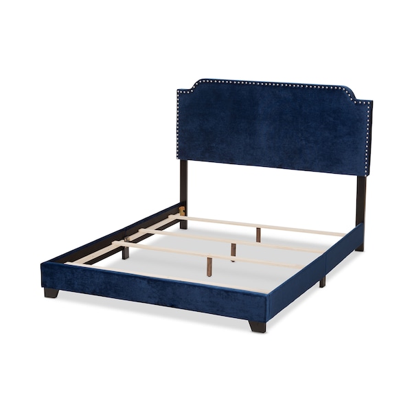 Baxton Studio Darcy Luxe and Glamour Navy Velvet Upholstered King Size Bed - 149-8955