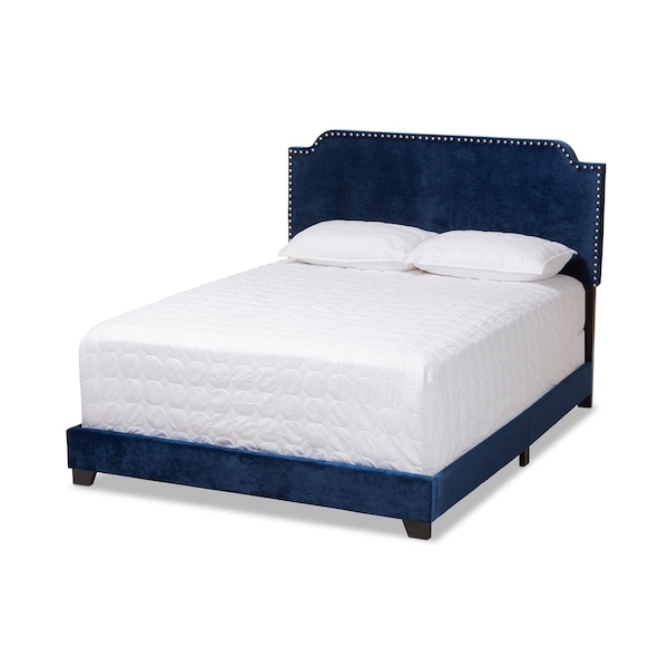 Baxton Studio Darcy Luxe and Glamour Navy Velvet Upholstered King Size Bed - 149-8955