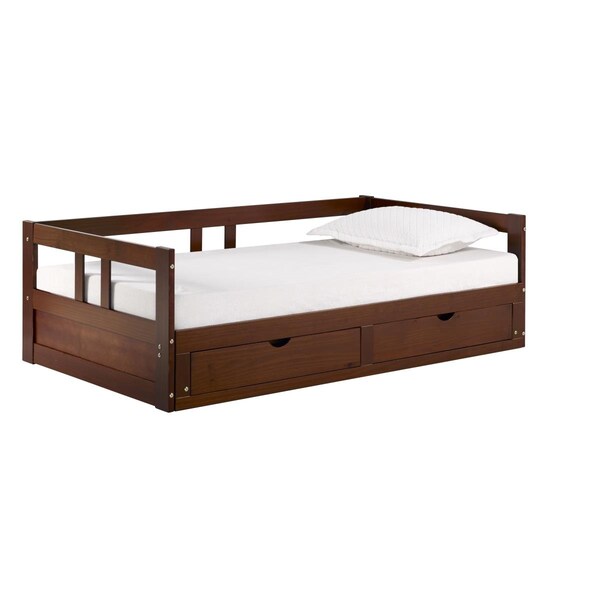 Kd Cama De Bebe Melody Twin to King Extendable Day Bed with Storage Chestnut - KD3250823